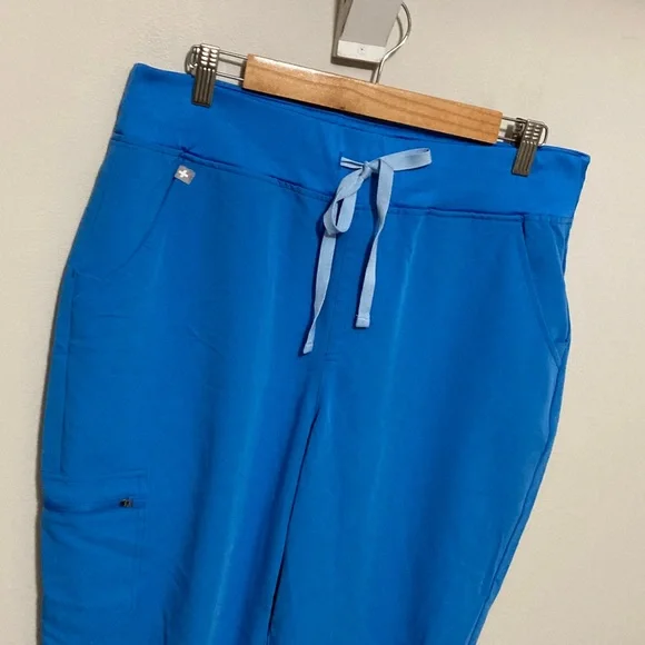 Figs Vibrant Blue Scrub Pants High Waisted Zamora Joggers Women’s Size Large - Picture 7 of 16